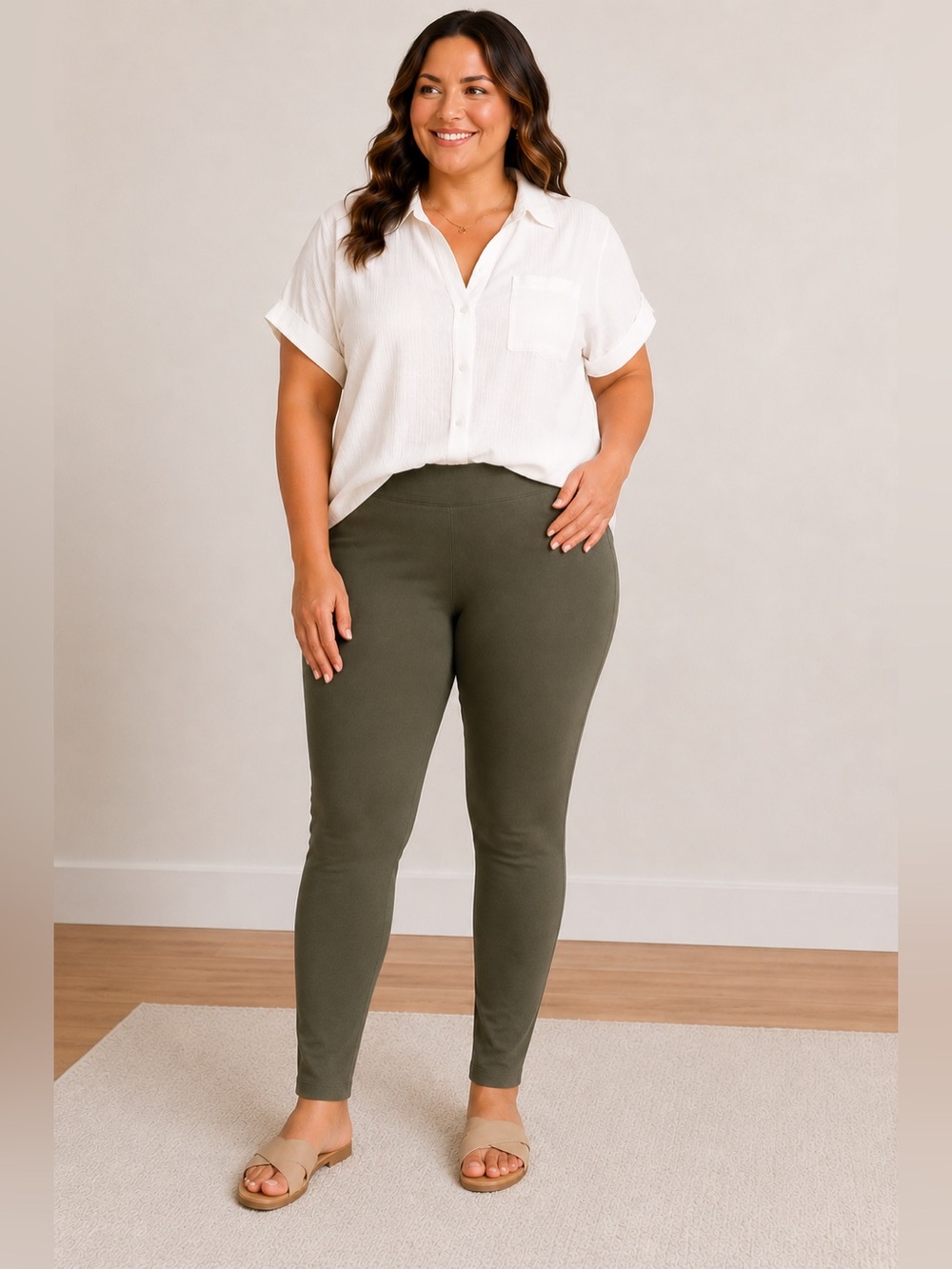 Soft Surroundings Olive Green Jeggings